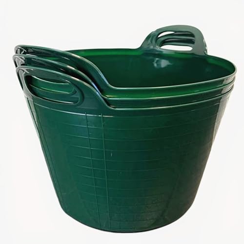 Spectraplast® 42 L Flexi Tub Set - Robust Multi-Purpose Storage Tub in Assorted & Single Color - Handy Builders Buckets Heavy Duty, Ideal for Home, Garden, Animal Feed, Green, Pack of 3 1 Spectraplast® 42 L Flexi Tub Set - Robust Multi-Purpose Storage Tub in Assorted & Single Color - Handy Builders Buckets Heavy Duty, Ideal for Home, Garden, Animal Feed, Green, Pack of 3