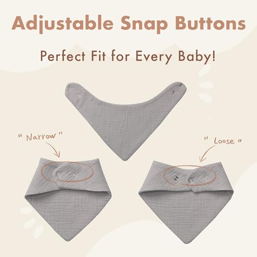 COOROBIN 10 Pack Drool Bibs for Babies - Highly Absorbent 100% Cotton Bandana Bibs, Soft Triangle Teething Bib for Boys, Girls