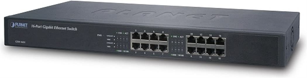 Planet Gigabit Switch N-Way 16 ports 10/100/1000 Mbps 16x RJ45 version rack