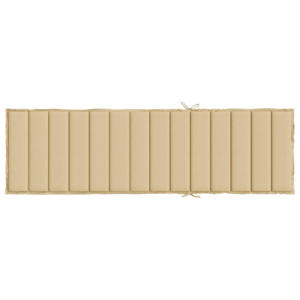 Nakładka na leżak, beżowy, melanżowy, 200 x 70 x 4 cm, wyściełany, antypoślizgowy, miękki, do ogrodu, na balkon, taras, do użytku wewnątrz i na zewnątrz, ergonomiczna, nadająca się do prania