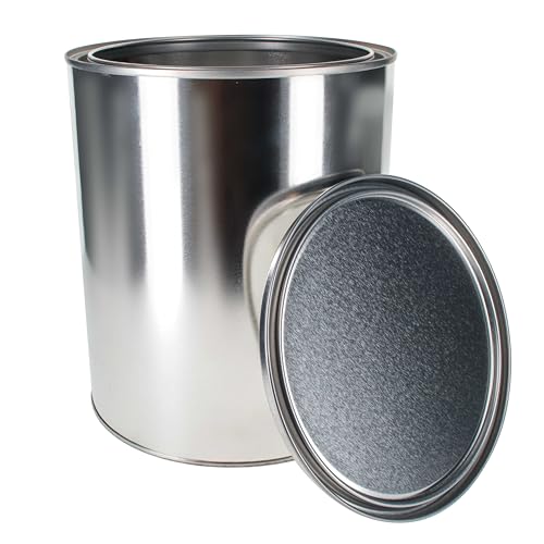 Master Elite 1 Gallon Unlined Empty Metal Paint Can Bucket with Lid - Triple Tight Lid Seal, 128 fl. oz. Steel Coating Storage Container Tin - Store Leftover Oil-Based Paint, Automotive, Adhesive, Art