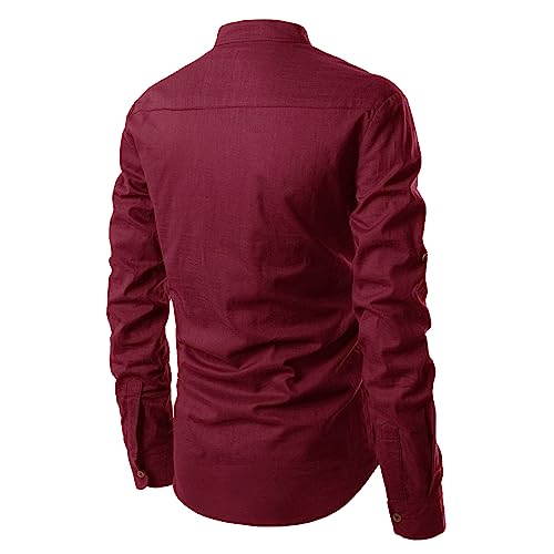 Image of Men's Full Sleeve Beige Color Cotton Blend Spread Slim Fit Shirt Style Kurta for Men and Boys