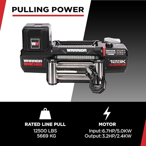 Warrior Winches Gladiator 12500lbs Winch 12v Electrico miniatura 5