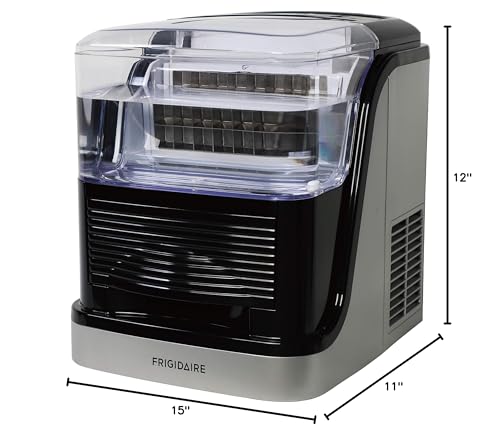 Image of Frigidaire Compact Counter Top Ice Maker, Full Stainless Steel Including Lid, 26lb per Day