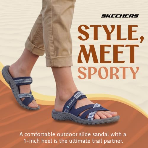 Image of Skechers Women's Reggae - Color-full | Cushioned Footbed, Shock-Absorbing Reggae Midsole, Leather and Web Fabric Upper, Outdoor Trail Slide