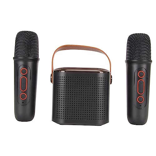 Mini Máquina de Karaoke, Compatible con Tarjeta de Memoria, Exquisito Altavoz Portátil, Juego de Micrófono, Luz RGB Recargable Estéreo para el Hogar (#2)