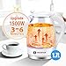 Aigostar Electric Kettle, 1500W Glass Electric Tea Kettle Rapid Heating, Borosilicate Glass, Auto Shutoff and Boil-Dry Protection, Hot Water Boiler BPA Free and Cordless with LED Indicator, 1.7 Liter