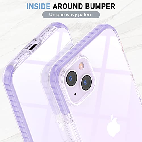 MATEPROX Compatible with iPhone 14 case Clear Thin Slim Crystal Transparent Cover Shockproof Bumper Case for iPhone 14 6.1" 2022(Purple) - image 3