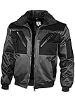 herren jacken sale große größen Größe S bis 4XL Pilotenjacke 4 in 1, Grau/Schwarz , XL