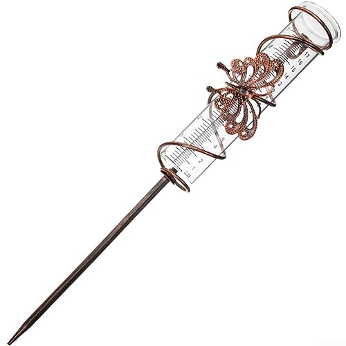 URPIZY Schmetterling Regenmesser, Outdoor Rasen Regenmesser Glas Schwimmender Regenmesser Leicht zu lesen, Glas Regenmesser für Hof Garten Rasen Dekoration – Bild 4