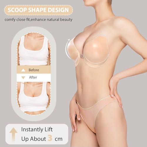 Sticky Bra for Large & Saggy Breasts – Invisible Lift Push Up Bra, Reusable Strong Adhesive No-Show Sticky Boobs4