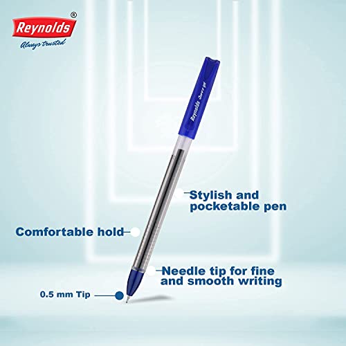 Image of Reynolds Jiffy 0.5mm Needle Point Gel Pens CT 5 Black Pack of 25