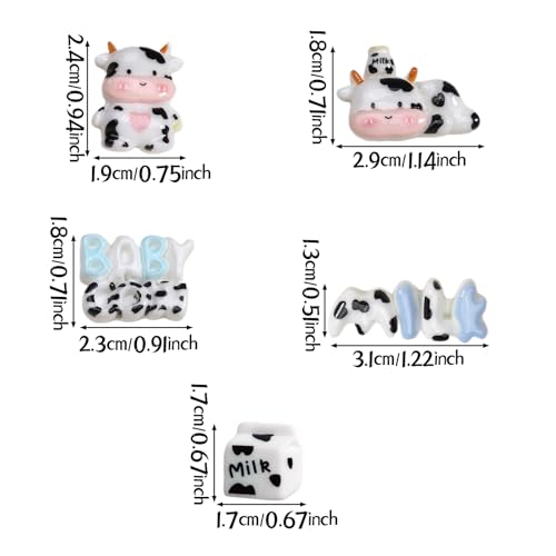13 imanes 3D de resina para refrigerador en forma de vaca miniatura 5