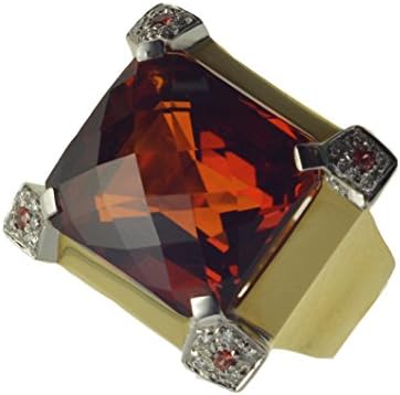 Effem Gioielli Ring with Madeira Quartz, Diamonds and Padparadscha Sapphires in Yellow and White Gold 750