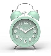 PILIFE 3" Mini Cute Non-ticking Vintage Classic Bedside/Analog Alarm Clock for Kids with Backligh...