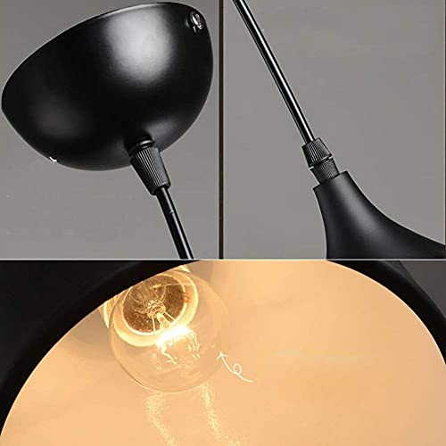 Image of GreyWings Modern Hanging Pendant Light for Ceiling - Black Aluminium Dome, Antique Decor, E-27 Holder, (Bulb not Included), Pack of 4