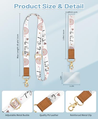 Image of Yonlevres Phone Lanyard Crossbody Strap Wrist Neck Adjustable Women Be Kind | Cell Phone Lanyard for Teacher Travel Cruise, Hands-free, Fit Keys ID Badge, for Full-coverage Phone Case, Accessories, Gifts