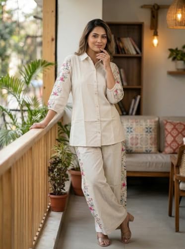 Image of Co Ord Set for Women Stylish Card Set Dress for Women Trendy Top with Plazo Pant Ladies Coord Outfit Modern Wear for Travel Office Casual Look Premium Two Piece Clothing Style