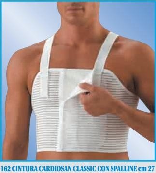 CINTURA CARDIOLOGICA ELASTICA CARDIOSAN CLASSIC CON SPALLINE REGOLABILI cm 27 (MIS 6)