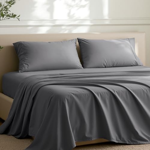 Image of Bare Home Microfiber Pillow Cases - Standard Size Set of 2 - Cooling Pillowcases - Double Brushed - Easy Care - Envelope Closure (Standard Pillowcase Set of 2, Grey)