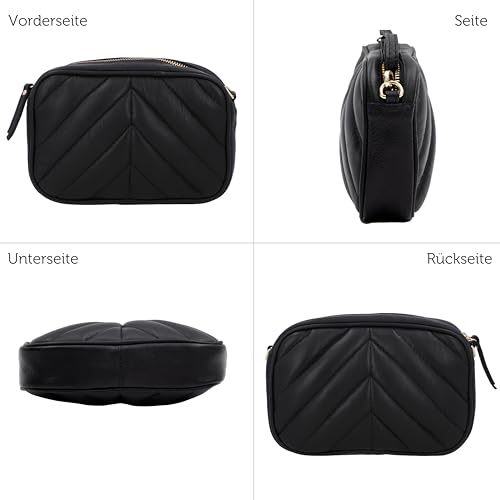 Gusti Leder Umhängetasche Damen Skylar – Kleine Lederhandtasche Damen Schwarz - Perfekt für Alltag, Festival oder als abendliches Accessoire – Bild 4