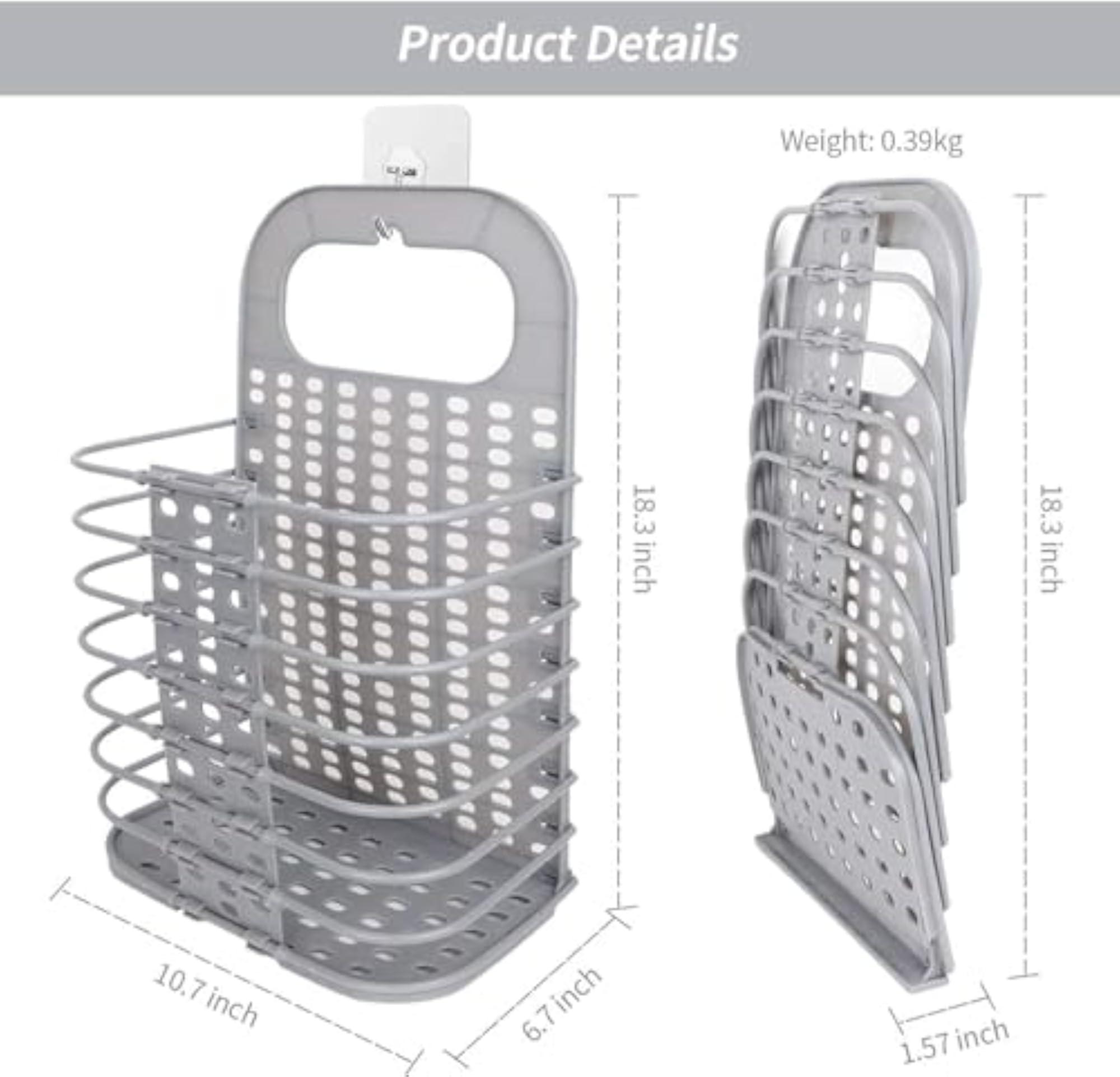 Wall & Washing Machine Hanging Clothes Storage Hamper