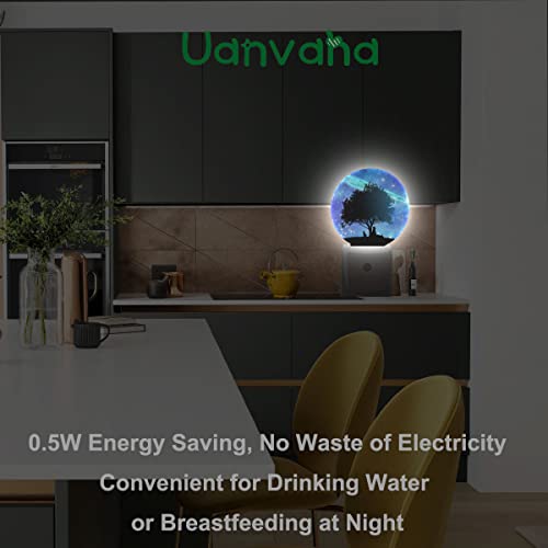Image of Galaxy Night Light Big Tree Under Starry Sky Stars Plug-in Night Lights with Dusk-to-Dawn Sensor for Bedroom, Bathroom and Living Room 0.5W Sleep Friendly for Women /Girls /Boys