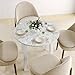 Giantex 35” Round Dining Table - Kitchen Table with Rubber Wood Legs, Marble-Textured Veneer Tabletop, Leisure Table for 2 to 4 Person, Dinette Table for Living Room, Breakfast Table (White)
