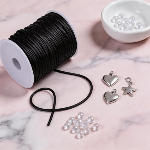 Cordón de satén de 55 yardas resistente para collares y pulseras 2