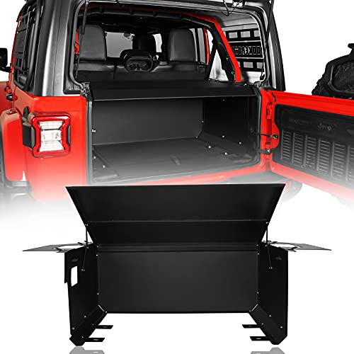 Hooke Road JL Security Deck Enclosure Trunk Cargo Cover Tailgate Tonneau for 2018-2023 Jeep Wrangler JL Unlimited 4-Door (Not for 2024+ Wrangler)