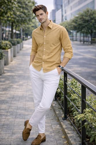 Image of Ben Martin Shirt for Men | Regular Casual Shirts for Mens' | Men's Casual Shirt's Slim Fit | Full Sleeve Cotton Shirts for Men's | Solid Shirt's for Mens Stylish | Formal & Casual Office Wear Shirts