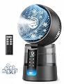 DREO TurboCool Misting Fan 516, 5? Drop Cooling Fans that Blow Cold Air, 150°+30° Omni-directional Oscillating, Evaporative air cooler, 26 ft/s Wind, Ultrafine Mist, 20dB Quiet, 6 Speeds 2 Modes, Grey