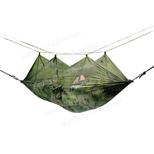 EARLYBIRD SAVINGS 245 x 135cm Digital Camo Parachute Nylon Mosquito Net Hammock for Outdoor Camping Garden Travel