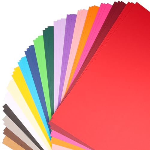 Conkoiss 50 Sheets Colored Cardstock 300 GSM/110 LB A4 Colored Paper in 18 Rainbow Colors 8.27 x 11.69 Colored Card Stock for Card Making Paper Crafts and School