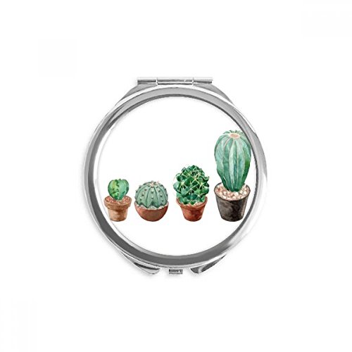 Miroir de poche cactus plantes succulentes pour vos retouches beauté en voyage