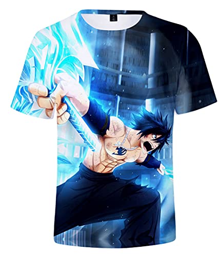 YIMIAO Unisexe Fairy Tail T-Shirt Impression Rôle 3D imprimé à Manches Courtes Été Homme Femme Japonais Animé Natsu Tshirt(M)
