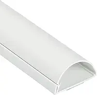 D-Line Escondedor de fio de TV, capa de cabo meia redonda para TV de parede, pista de corrida de uma peça articulada, pintável, gerenciamento de cabos autoadesivos - 5 cm (L) x 2,5 cm (A) x 45 cm de comprimento - Branco