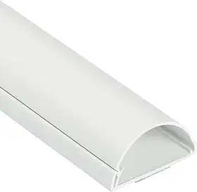D-Line Escondedor de fio de TV, capa de cabo meia redonda para TV de parede, pista de corrida de uma peça articulada, pintável, gerenciamento de cabos autoadesivos - 5 cm (L) x 2,5 cm (A) x 45 cm de comprimento - Branco