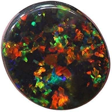 3,10 Karat loser Edelstein, australischer schwarzer Opal, mit mehrfarbigem Feuer, für Ringanhänger und Armband, natürlicher unbehandelter Stein, Unisex, originalzertifiziert