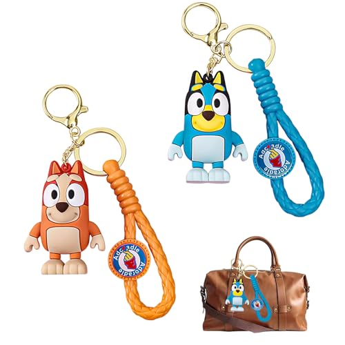 Llaveros coleccionables Bluey y Bingo de PVC duradero para niños