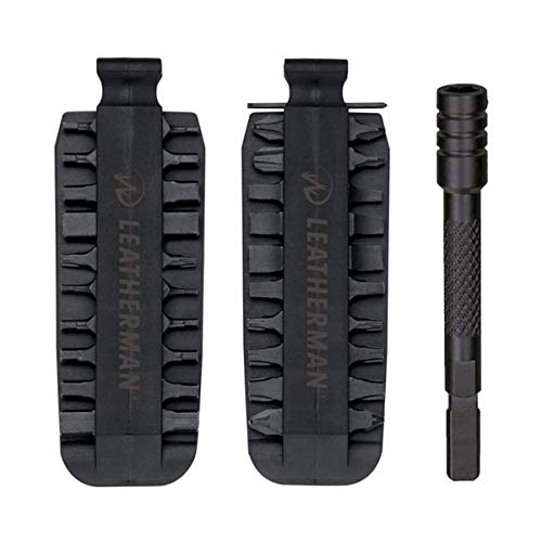 LEATHERMAN 42 Piece Bit Kit Set - 21 Double-Ended Screwdriver Bits + Leatherman Bit Driver Extender, Black - Add-on Accessory for Multitools