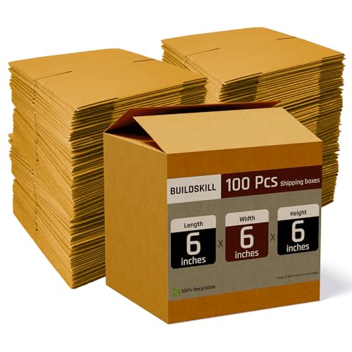 BUILDSKILL Pack of 100 | 3 Ply | 6"X6"X6" Cardboard Boxes for Packaging | Brown Corrugated Box for Packing | Shipping | Home Shifting | Parcel | Courier Packing box | Extra Small Carton Box - Recycled (B0CRR2T5ZV) Amazon Price History, Amazon Price Tracker