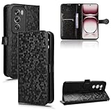 Kukoufey Leather Case Compatible with Oppo Reno 12 5G,Phone Case PU Leather Phone Flip Cover Compatible with Oppo Reno12 5G CPH2625 Case Black