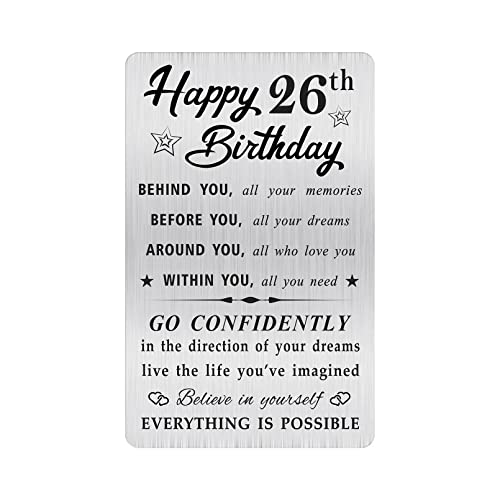 Carte d'anniversaire 26 ans homme femme - Mini carte portefeuille