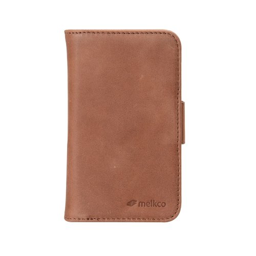 Melkco Leather Case for BlackBerry Q5 Wallet Book Type with Sleep Mode Function - (Classic Vintage Brown) - BBBBQ5LCDW7BNCV