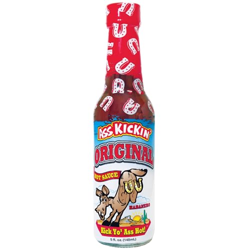 ASS KICKIN' Original Habanero Hot Sauce with Serrano and Habanero Peppers - 5 oz – Perfect Habanero Sauce for the Hot Sauce Fan and the Hot Sauce Challenge- Try if you dare!