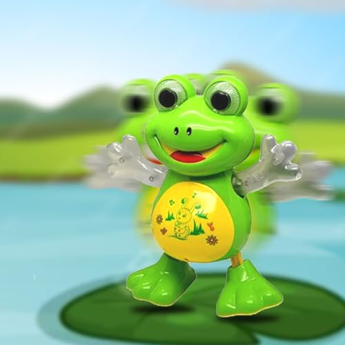 Image of Gooyo GY-3017 Dancing Frog Toy with Vibrant Flashing Lights, Musical Sound Effect & Real Dancing Action | Dancing Toy for Kids | Green | 3xAA Battery (Not Included)