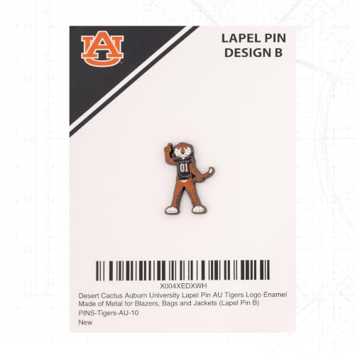 Image of Desert Cactus Auburn University Magnetic Metal Lapel Pin (B)