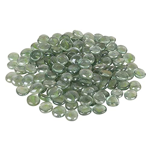 Image of Color Stone Decorative Shiny Glossy Flower Glass Pebbles for Vase Fillers Plant Pots Home Table Garden & Outdoor Decoration (Transparent Green 4Kg)