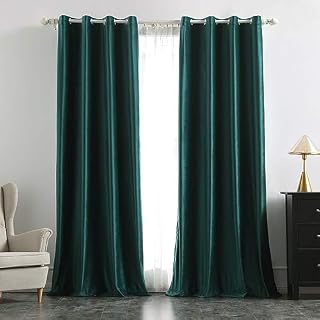 MIULEE Zielona, aksamitna zasłona na przelotkach, cudownie miękka, aksamitna, do dekoracji sypialni, salonu, 2 sztuki, aksamitna, nieprzejrzysta, każda 245 cm wysokości, gruby, aksamitny, termiczna,